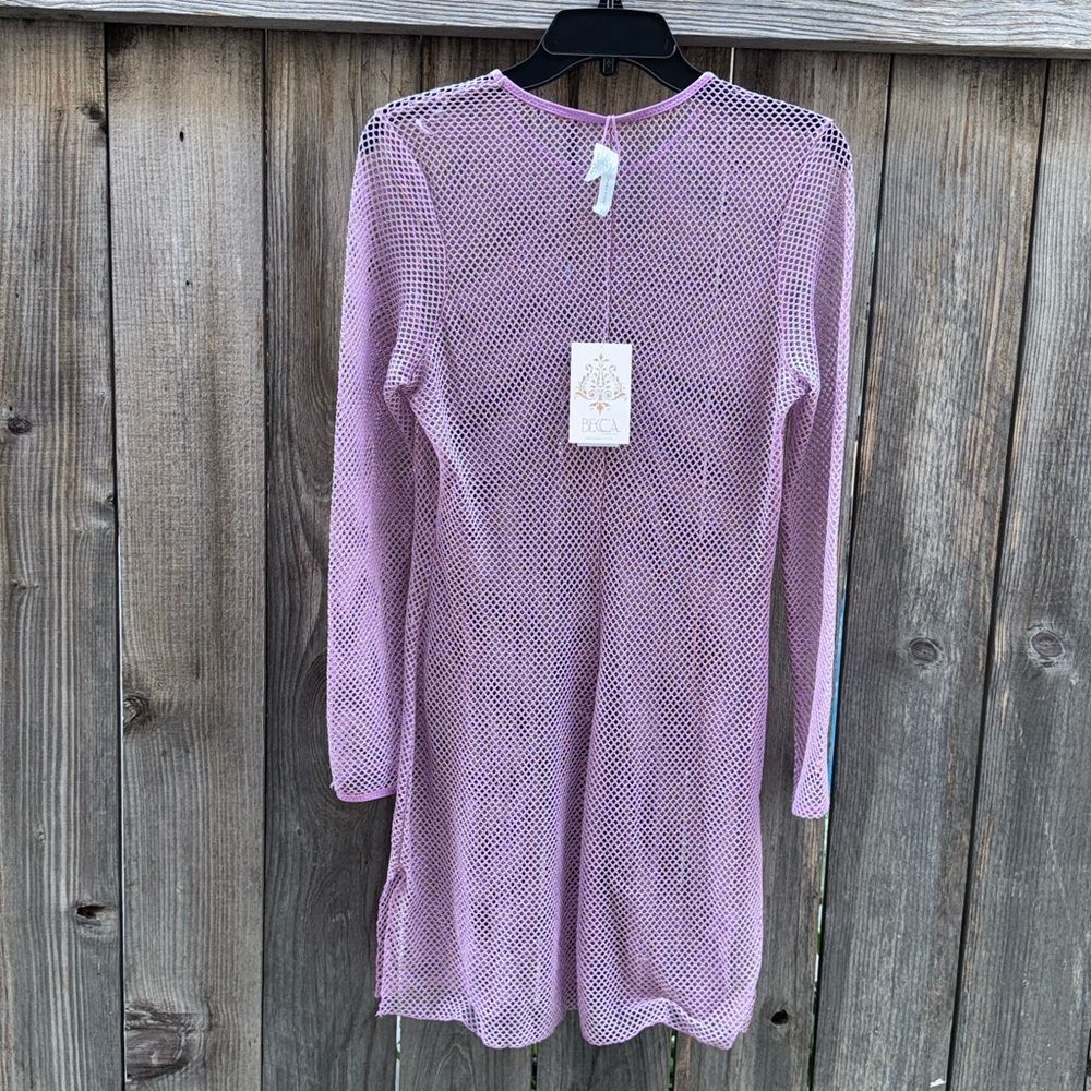 BECCA Sheer Beach Cover Ups Malva Size Large - Picture 7 of 8